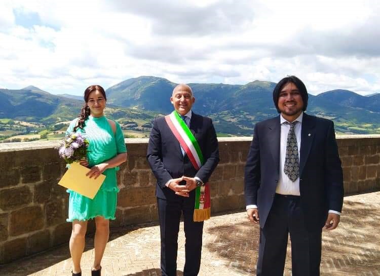 Claudia Grassi il sindaco Sborgia e Giovanni Falaschi