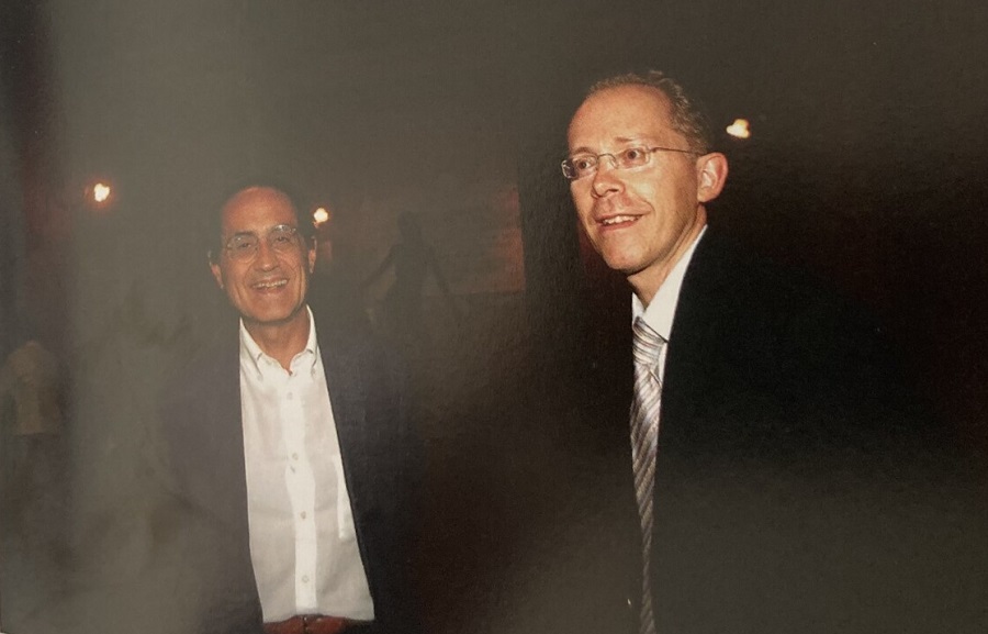 Corrado Zucconi e Francesco Rosati nel Foyer del teatro Filippo Marchetti