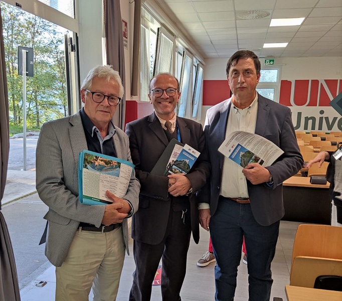 Il vice presidente ATDM Ermanno Pieroni il dott. Massimiliano Petrelli il consigliere regionale Renzo Marinelli