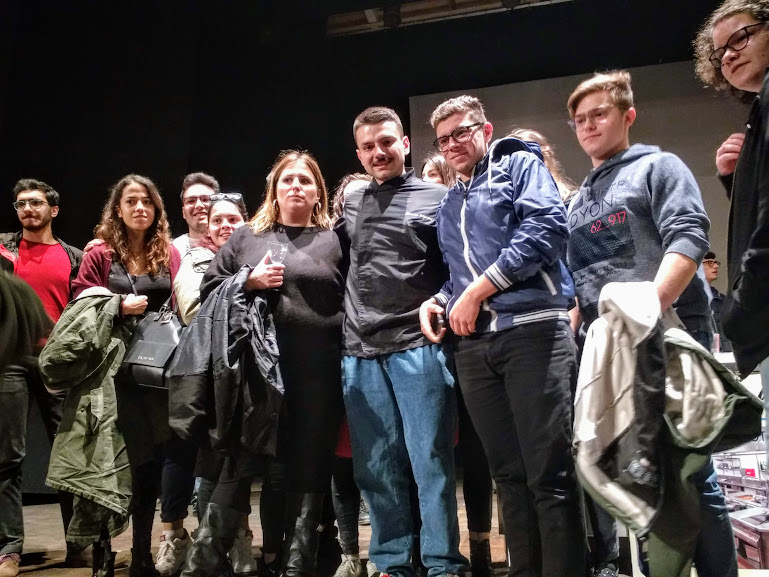 Simone Scipioni e alcuni iscritti al Corso in Scienze Gastronomiche Unicam