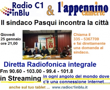 Diretta Radio C1 in Blu: Il sindaco Pasqui incontra i cittadini