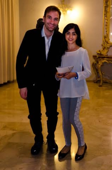 La giovane Elisa Re si esibisce con il grande violinista Stefan Milenkovich a Macerata