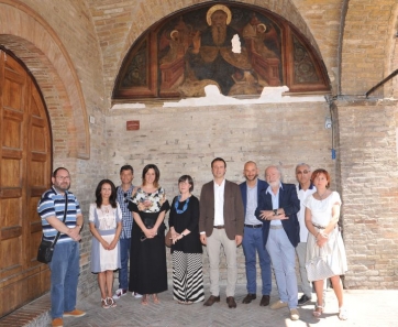 Montecassiano, torna a splendere l'antico affresco di S. Antonio Abate